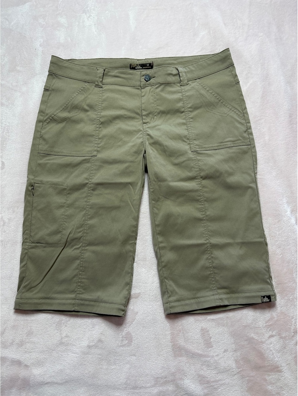 prAna Halle Hiking Shorts Long Bermuda Knickers Green – Women's Size 14